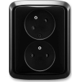 ABB 5513A-C02357 N - Presa doppia domestica con cornice TANGO 250V nera