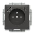 ABB 5569T-A32357 237 - Presa domestica senza cornice ZONI 250V 1xUSB A+C nero opaco