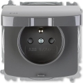 ABB 6619A-A06997 S2 - Presa domestica senza viti senza cornice TANGO 250V IP44 grigio