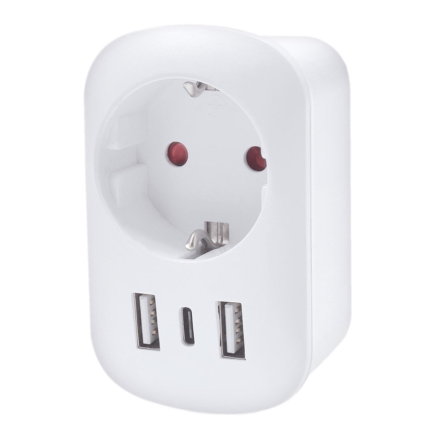 Adattatore da viaggio per gli USA 230V con 2 porte USB-A e 1 porta USB-C