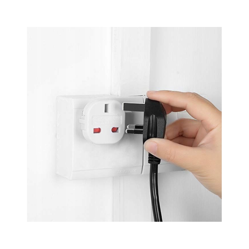 Adattatore da viaggio UK/EU 230V bianco