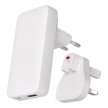 Adattatore da viaggio USB GaN con spine intercambiabili 100-250V
