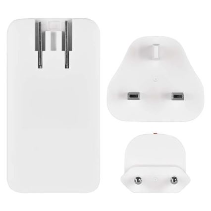 Adattatore da viaggio USB GaN con spine intercambiabili 100-250V