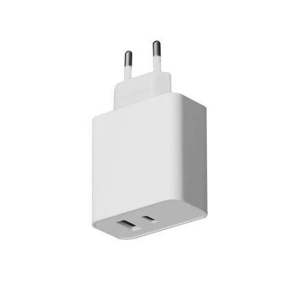 Adattatore di ricarica USB-C Power Delivery + USB-A 45W/230V bianco