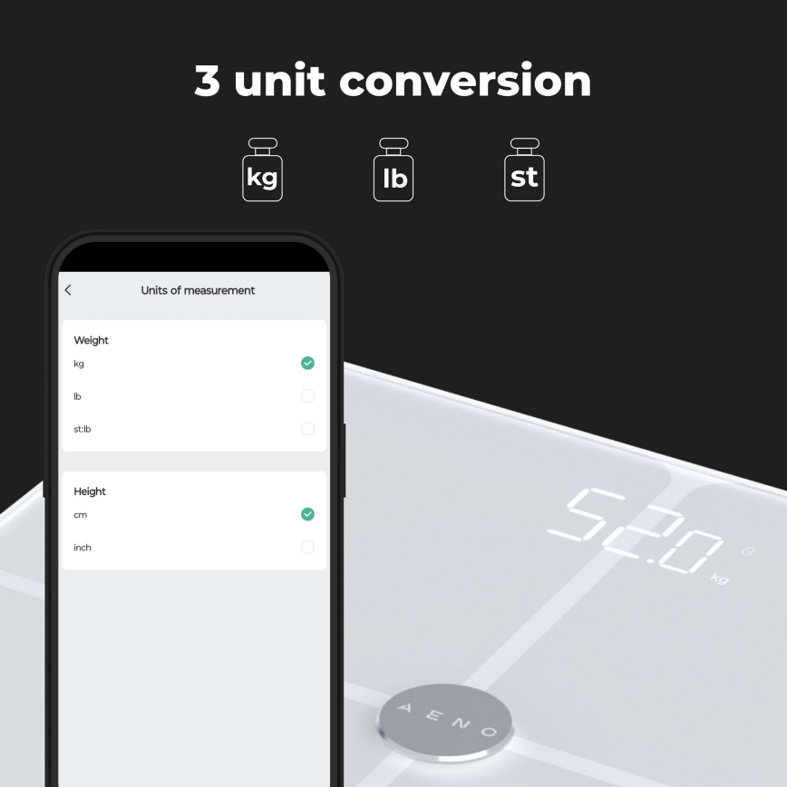 AENO - Bilancia personale smart 3xAAA