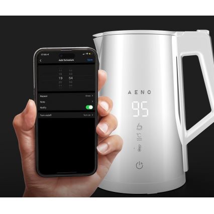 AENO - Bollitore elettrico intelligente con display LED 1,7 l 2200 W/230 V bianco