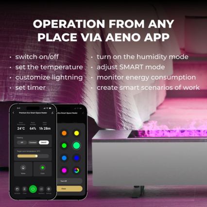 AENO - Convettore elettrico intelligente 1000/2000W bianco