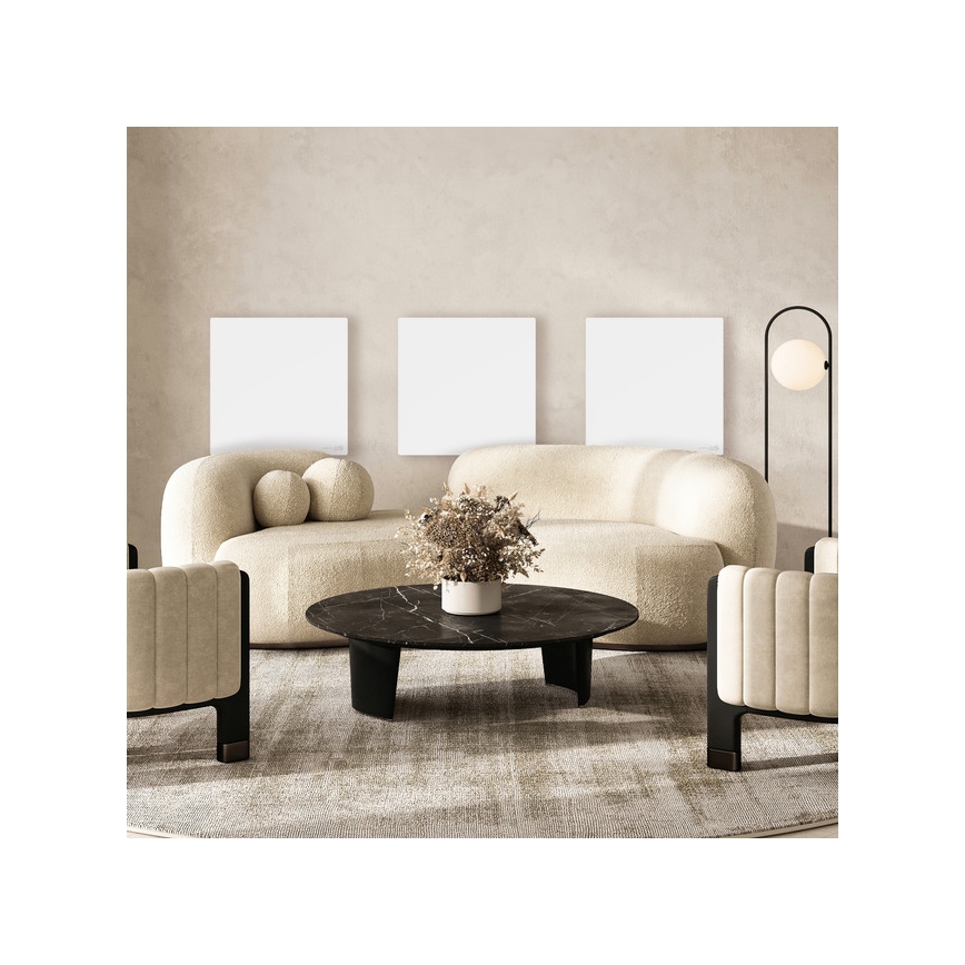 AENO - Pannello a infrarossi elettrico intelligente 500 W con timer/termostato Wi-Fi, bianco