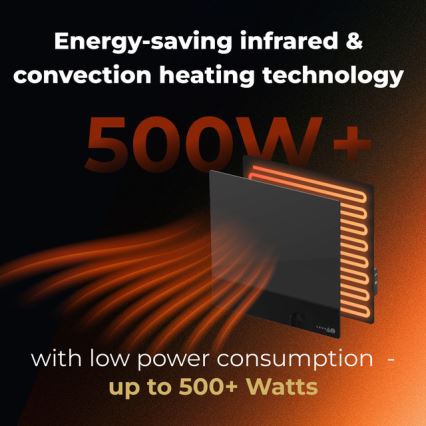 AENO - Pannello a infrarossi elettrico intelligente 500W timer/termostato Wi-Fi bianco