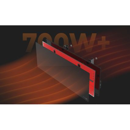 AENO - Pannello elettrico intelligente a infrarossi 700W timer/termostato IP44 Wi-fi nero