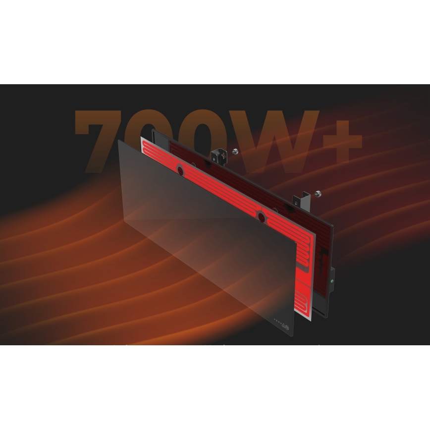AENO - Pannello elettrico intelligente a infrarossi 700W timer/termostato IP44 Wi-fi nero