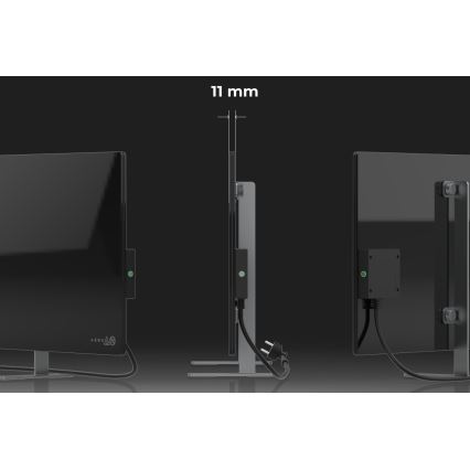 AENO - Pannello elettrico intelligente a infrarossi 700W timer/termostato IP44 Wi-fi nero