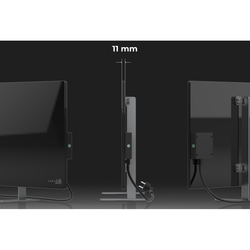AENO - Pannello elettrico intelligente a infrarossi 700W timer/termostato IP44 Wi-fi nero