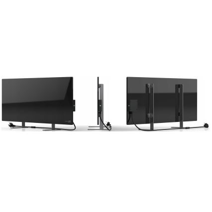 AENO - Pannello elettrico intelligente a infrarossi con LED display 700W timer/termostato IP44 Wi-fi nero