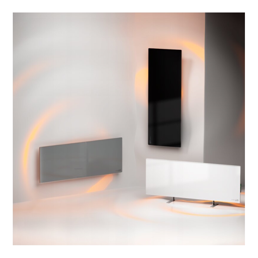 AENO - Pannello elettrico intelligente a infrarossi con LED display 700W timer/termostato IP44 Wi-fi bianco
