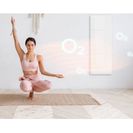 AENO - Pannello infrarosso elettrico intelligente 700W timer/termostato IP44 Wi-Fi bianco