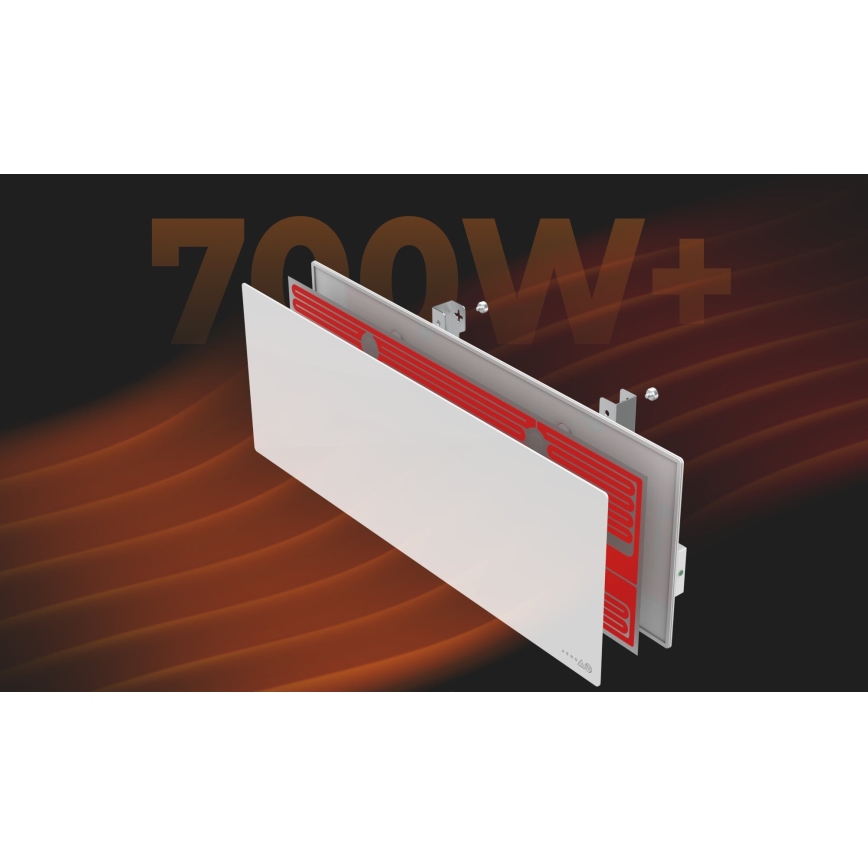 AENO - Pannello infrarosso elettrico intelligente 700W timer/termostato IP44 Wi-Fi bianco