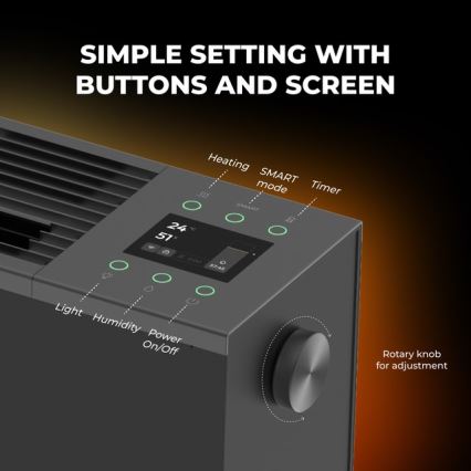 AENO - Riscaldatore elettrico intelligente/convettore 1000/2000W nero