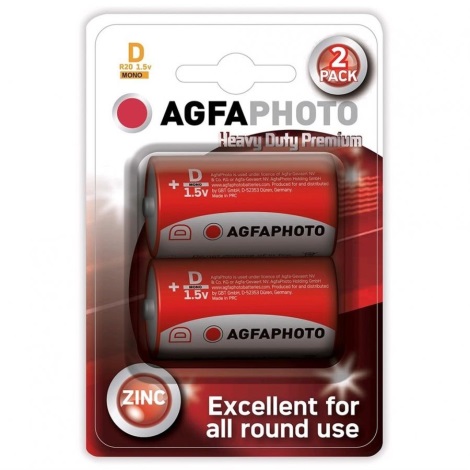 AGFAPHOTO AP-R20-2S - 2 pz batteria Zinco R20/D 1,5V