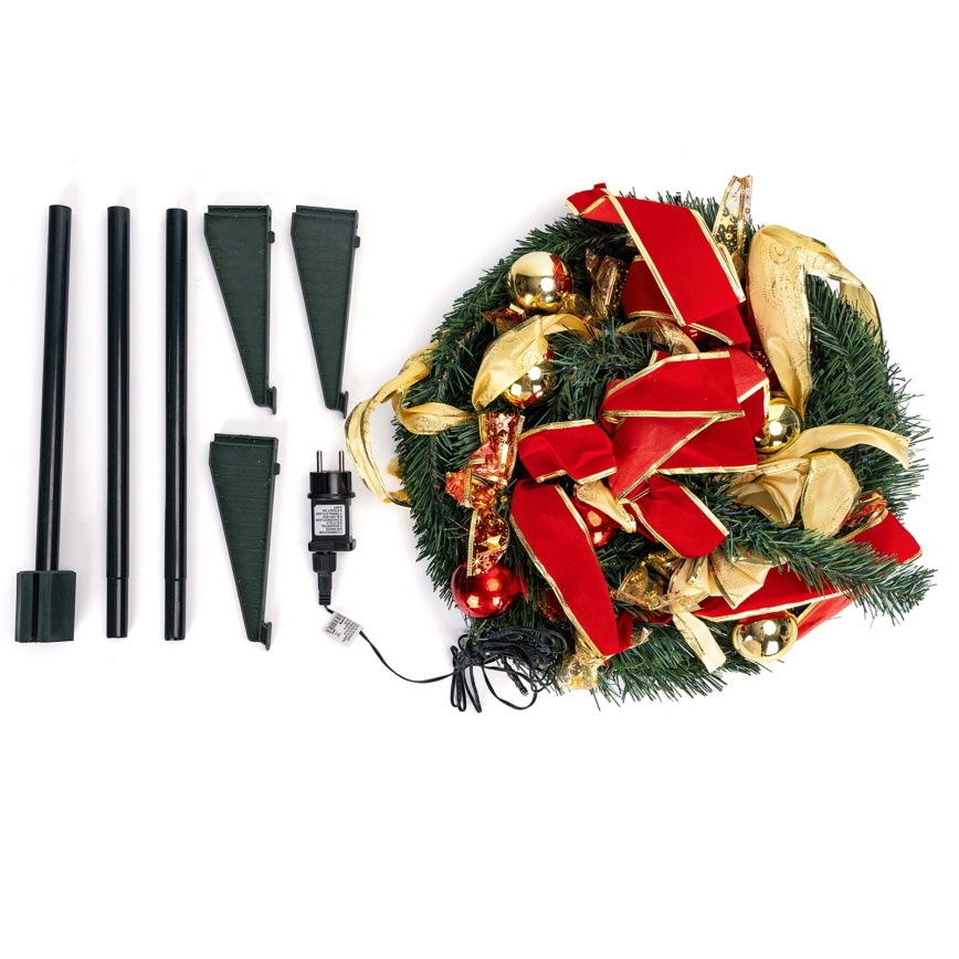 Aigostar - Albero di Natale LED da esterno 100 LED 1,5 m IP44 rosso, bianco freddo