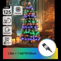 Aigostar - Albero di Natale LED da esterno 125 LED / 8 funzioni, 1,2 m, IP44, multicolore