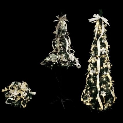 Aigostar - Albero di Natale LED da esterno 150 LED 1,8 m IP44 bianco/oro bianco freddo