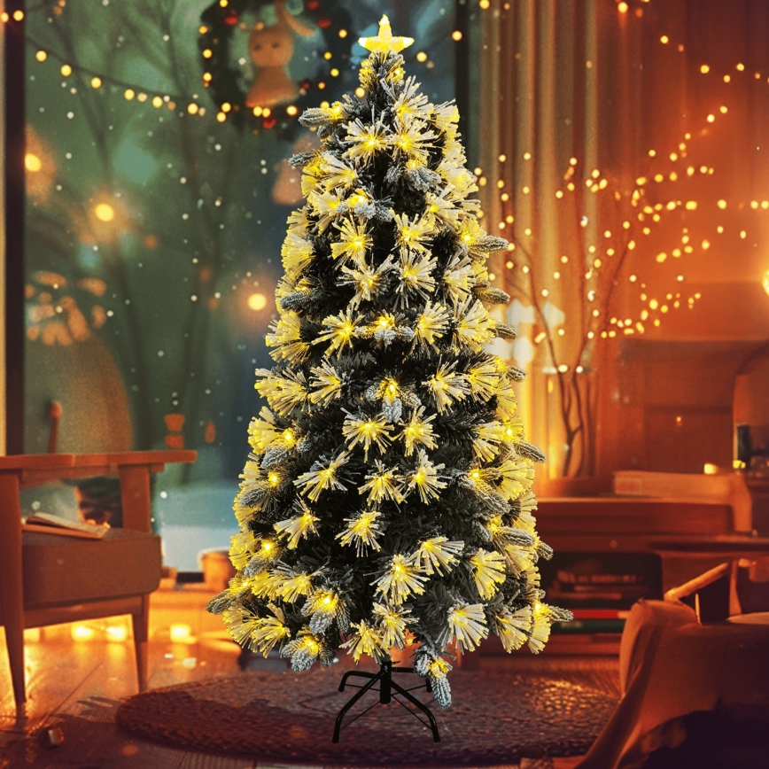 Aigostar - Albero di Natale LED da esterno, 165 LED, 8 funzioni, 1,5 m, IP44, bianco caldo