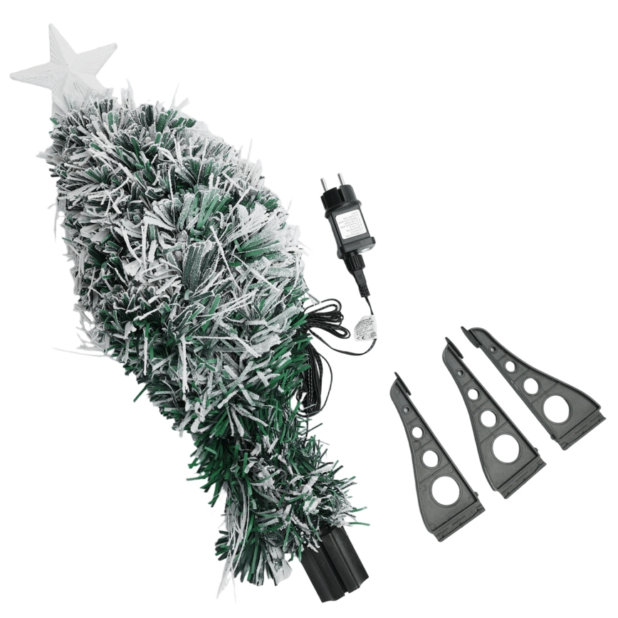 Aigostar - Albero di Natale LED da esterno 55 LED/8 funzioni 0,6 m IP44 bianco freddo