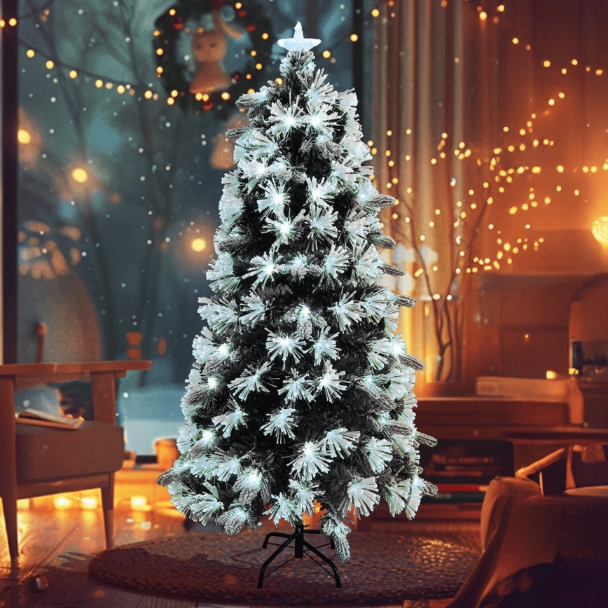 Aigostar - Albero di Natale LED da esterno 85 LED/8 funzioni 0,9 m IP44 bianco freddo