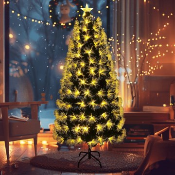 Aigostar - Albero di Natale LED per esterni 205 LED, 8 funzioni, 180 cm, IP44, bianco caldo