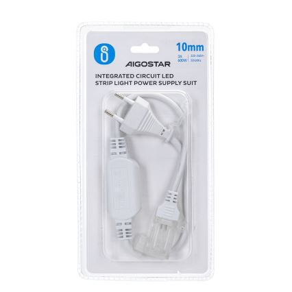 Aigostar - Alimentatore per strisce LED 10 mm, 600W/230V, bianco