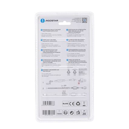 Aigostar - Alimentatore per strisce LED 10 mm, 600W/230V, bianco