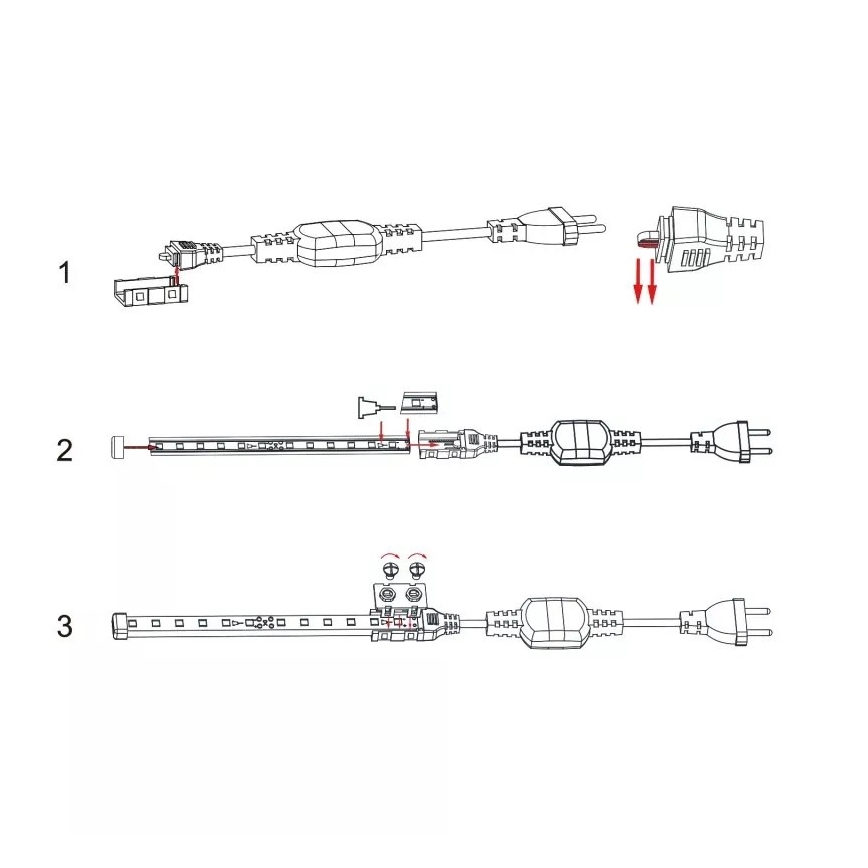 Aigostar - Alimentatore per strisce LED da 8 mm 600W/230V bianco