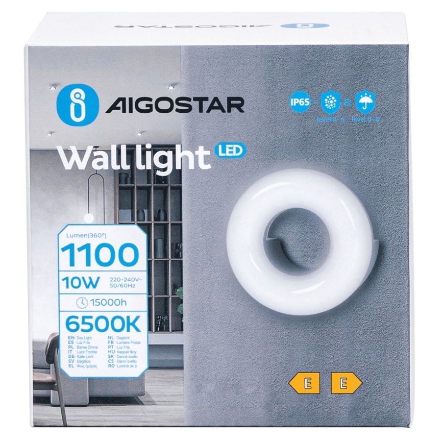 Aigostar - Applique a LED da esterno LED/10W/230V 6500K IP65 nero