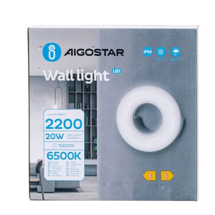 Aigostar - Applique a LED da esterno LED/20W/230V 6500K IP65 nero