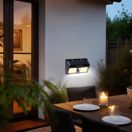 Aigostar - Applique a LED solare con sensore LED/20W/5,5V 2400 mAh 6500K IP65
