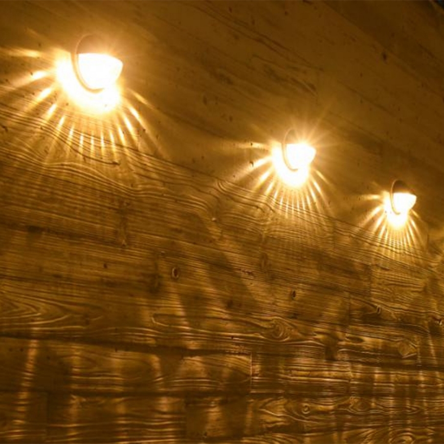 Aigostar - Applique a LED solare LED/2W/1,2V nero 300 mAh 2700K IP44