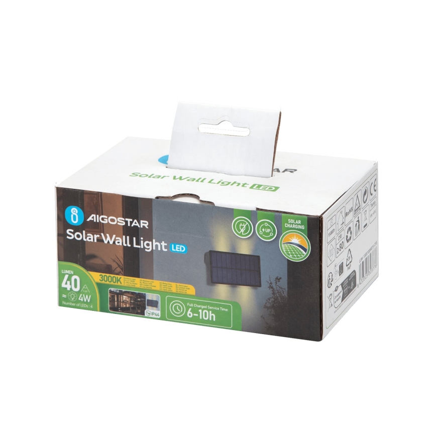 Aigostar - Applique a LED solare LED/4W/5,5V 2700K IP44
