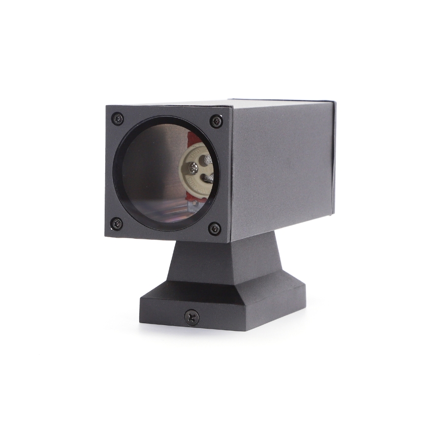 Aigostar - Applique da esterno 2xGU10/230V nero IP65 quadrato