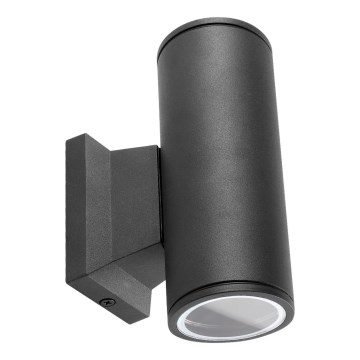 Aigostar - Applique da esterno 2xGU10/35W/230V nera IP65 rotonda