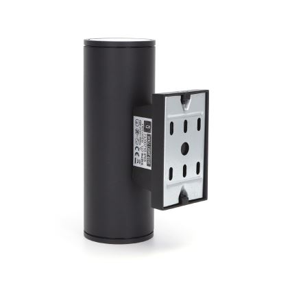 Aigostar - Applique da esterno 2xGU10/35W/230V nera IP65 rotonda