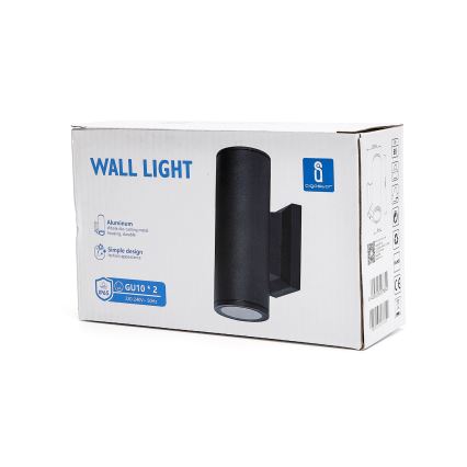 Aigostar - Applique da esterno 2xGU10/35W/230V nera IP65 rotonda