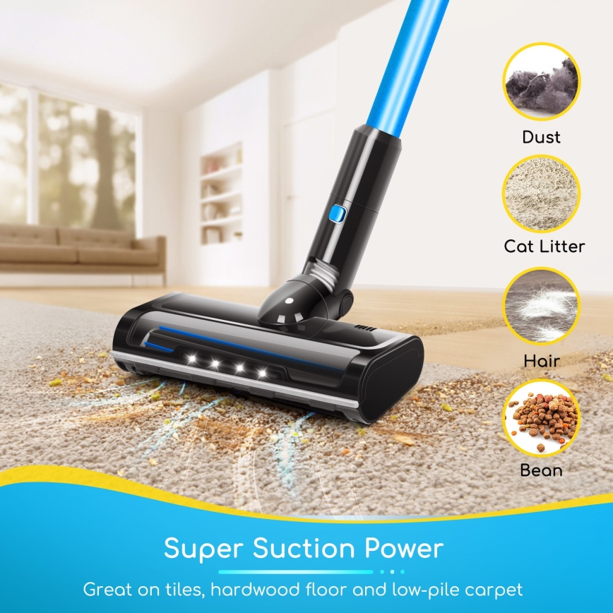 Aigostar - Aspirapolvere manuale a bastone 4in1 250W/2200 mAh 230V blu/nero