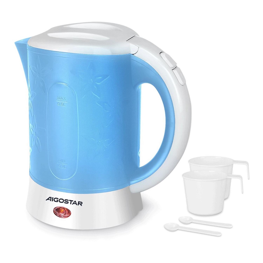 Aigostar - Bollitore con due tazze 0,6l 650W/230V blu