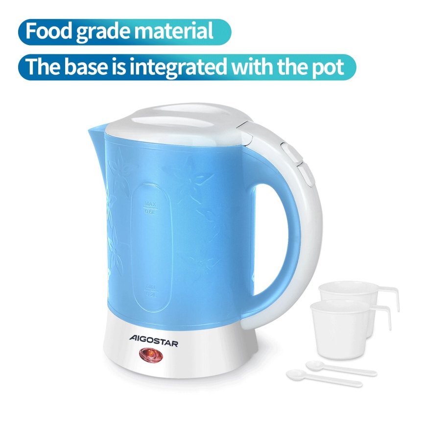 Aigostar - Bollitore con due tazze 0,6l 650W/230V blu