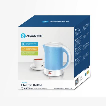 Aigostar - Bollitore con due tazze 0,6l 650W/230V blu