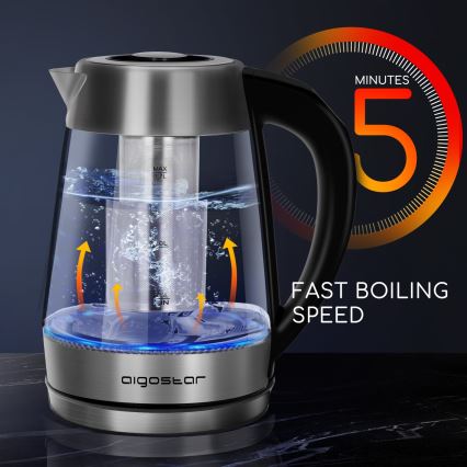 Aigostar - Bollitore con filtro 1,7 l 2200W/230V