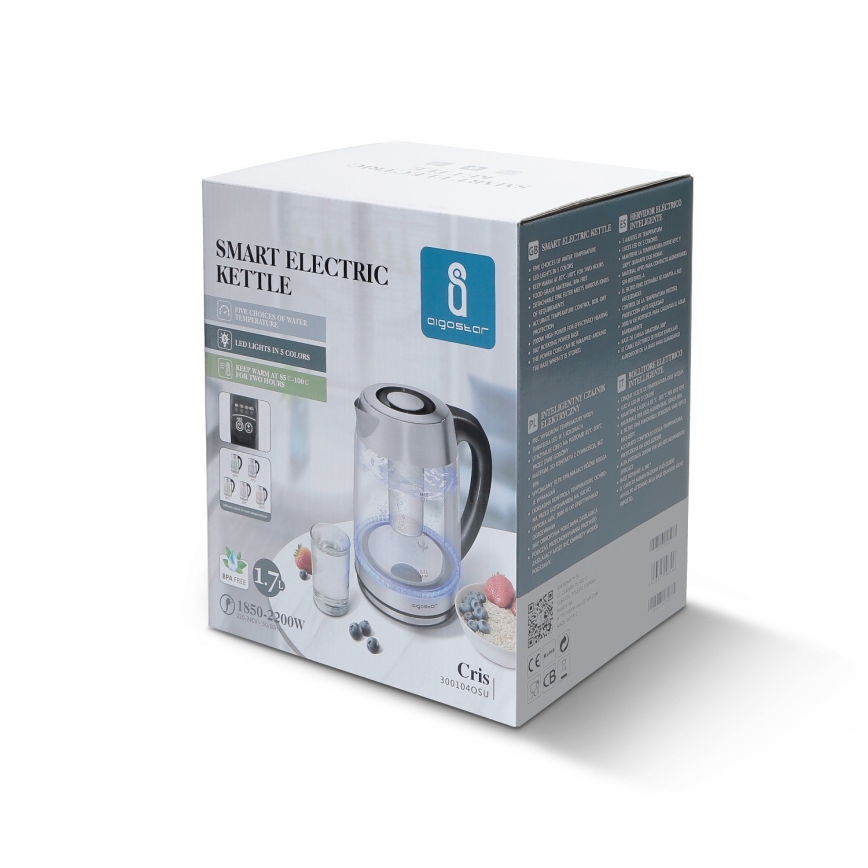 Aigostar - Bollitore con filtro 1,7 l 2200W/230V