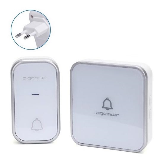 Aigostar - Campanello con presa wireless 230V bianco