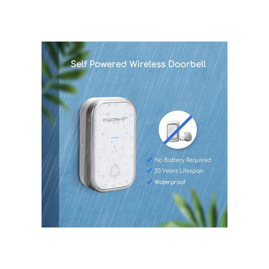 Aigostar - Campanello con presa wireless 230V bianco